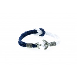 Anchor slim bracelet Silver Blue-White