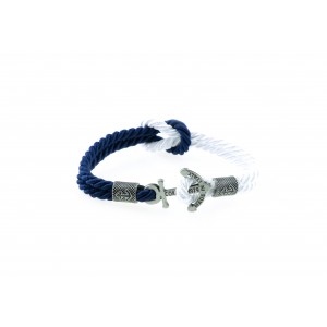 Anchor slim bracelet Silver Blue-White