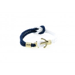 Anchor slim bracelet Gold Blue-White