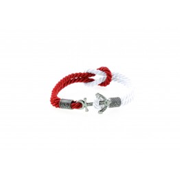 Anchor slim bracelet Silver Red-White