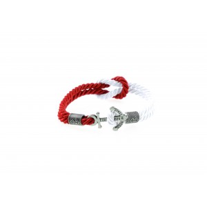 Anchor slim bracelet Silver Red-White