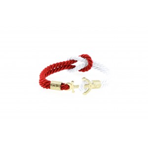 Anchor slim bracelet Gold Red-White