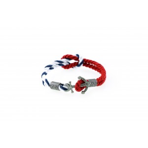 Anchor slim bracelet Silver White Blue-Red