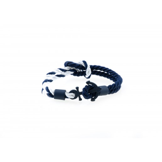PULSERA ANCLA Slim Azul - Blanco-Azul