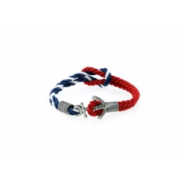 Anchor slim bracelet Silver Blue White-Red