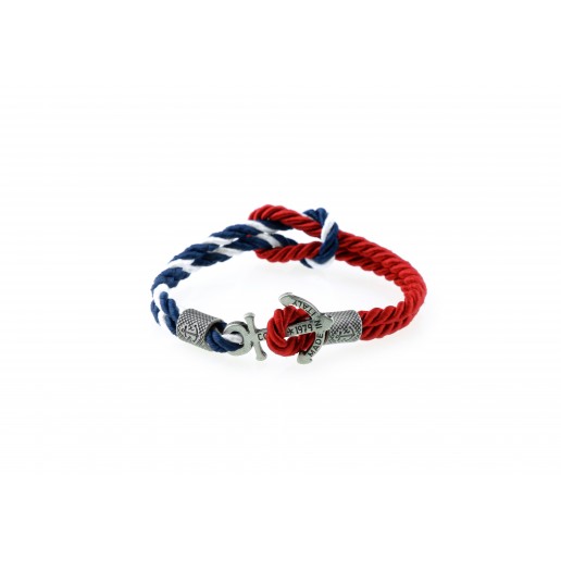 Anchor slim bracelet Silver Blue White-Red
