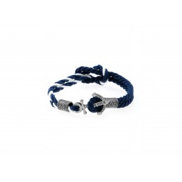 Anchor slim bracelet Silver White Blue-Blue