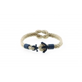 Anchor slim bracelet Blue jute