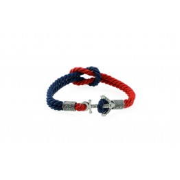 Anchor slim bracelet Silver Blue-Red