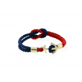 Anchor slim bracelet Gold Blue-Red