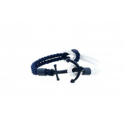 PULSERA ANCLA Azul Tacto Suave Azul-Blanco