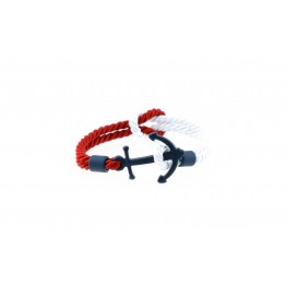 Anchor bracelet Blue Soft Touch Red-White