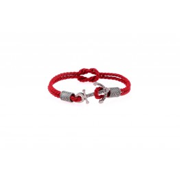 Anchor slim bracelet Silver Rosso