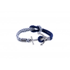 Anchor bracelet Silver Grey-Blue