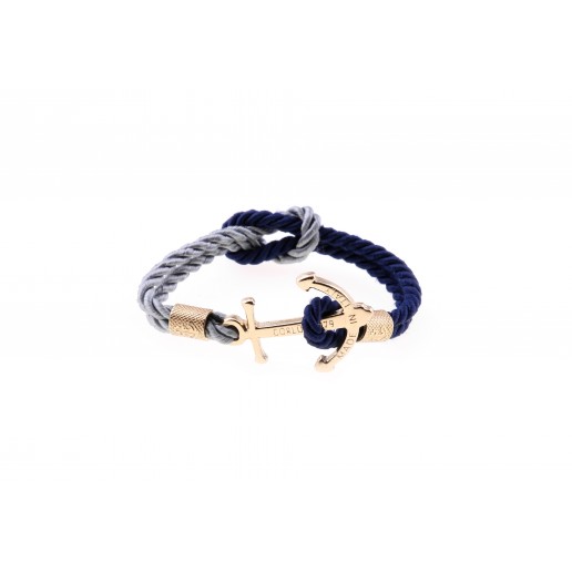 Bracciale ancora Oro Grigio-Blu