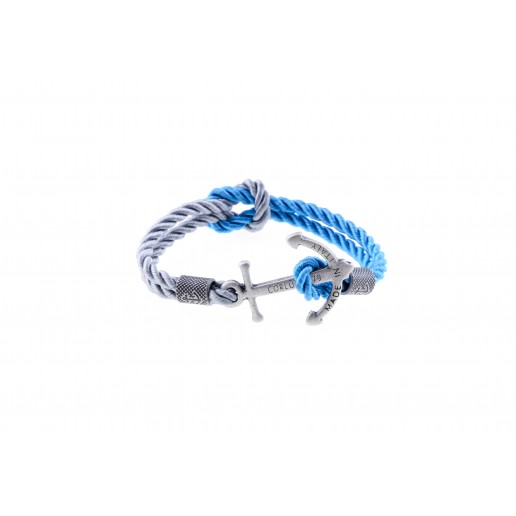 Pulsera Ancla Plata Gris-Turquesa