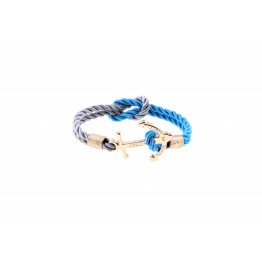 Anchor bracelet Gold Grey-Turquoise