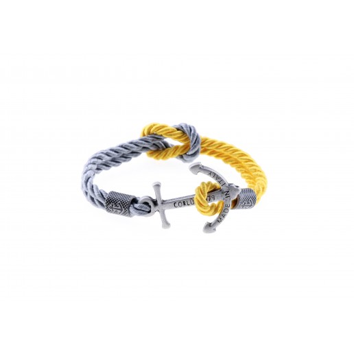 Anchor bracelet Silver Grey-Yellow