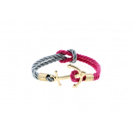 Anchor bracelet Gold Grey-Fucsia