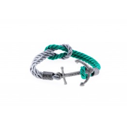 Anchor bracelet Silver Grey-Mint Green