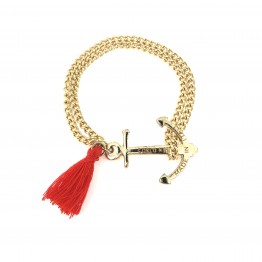 Anchor bracelet with chain