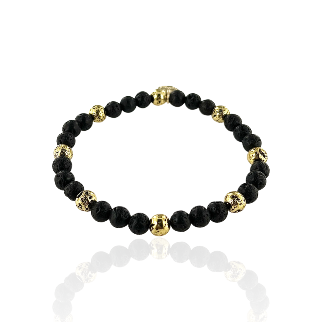 BRACCIALE PIETRA Lavica Nera e Oro