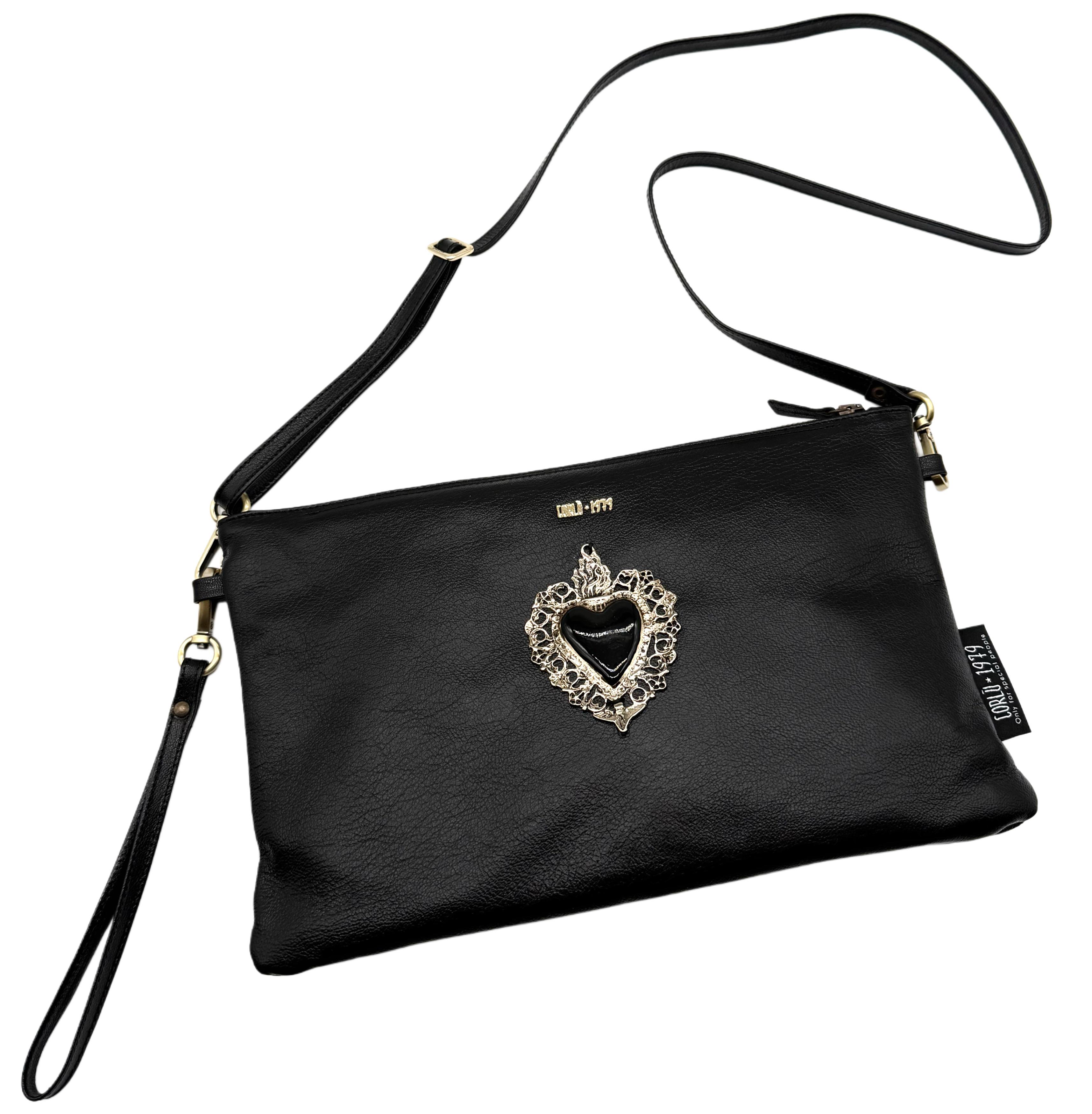 Pochette in Pelle Big con Sacro Cuore con tracolla Pochette in Pelle Big con Sacro Cuore con tracolla