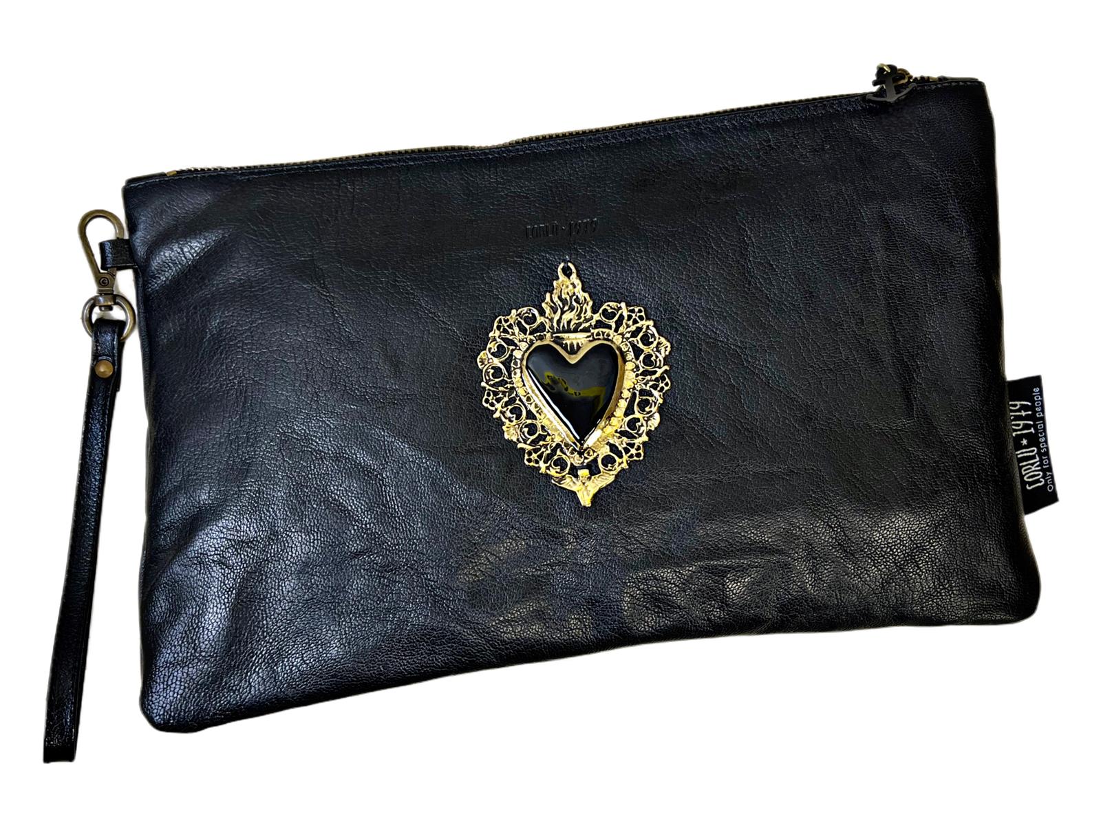 Pochette in Pelle Big con Sacro Cuore Pochette in Pelle Big con Sacro Cuore